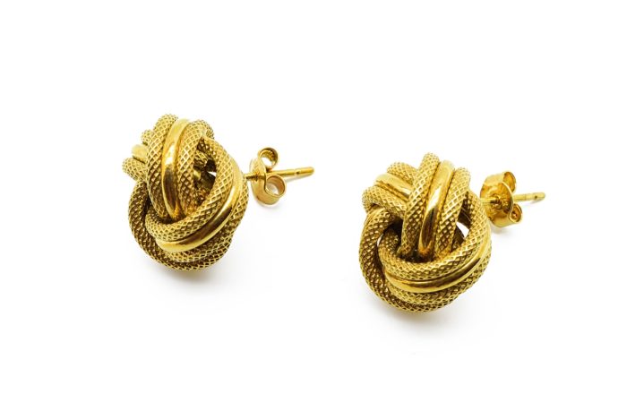 Γυναικεία χρυσά 9 καρατίων σκουλαρίκια κόμποι