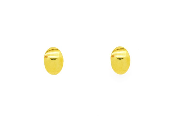 Γυναικεία χειροποίητα χρυσά σκουλαρίκια 14 καρατίων σε σχήμα οβαλ