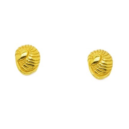 Γυναικεία χειροποίητα χρυσά σκουλαρίκια 14 καρατίων σε σχήμα κοχυλιού