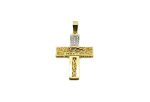 Γυναικείος δίχρωμος χρυσός σταυρός,14 καρατίων με ζιργκόν