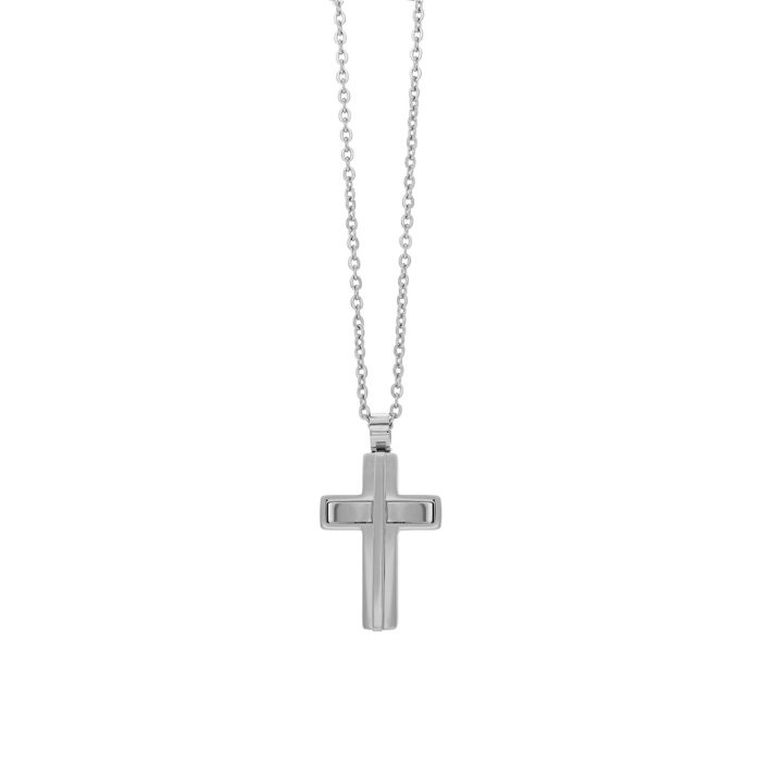 Ανδρικός ατσάλινος σταυρός με αλυσίδα της εταιρίας Visetti