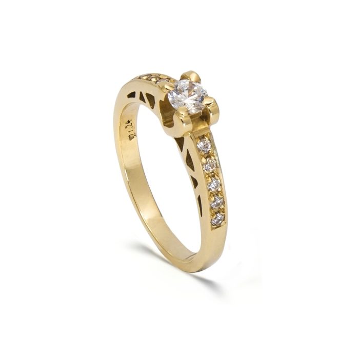 Γυναικείο χρυσό δαχτυλίδι 14 καρατίων με ζιργκόν