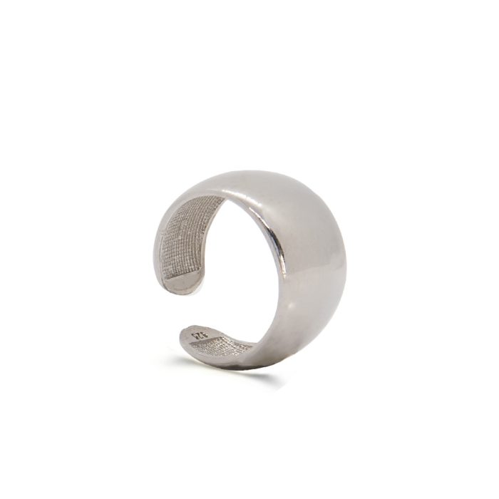 Γυναικείο ασημένιο δαχτυλίδι σεβαλιέ σε λευκό χρώμα
