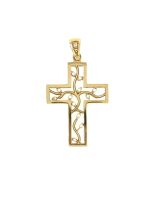 Γυναικείος χρυσός σταυρός 14 καρατίων με ζιργκόν