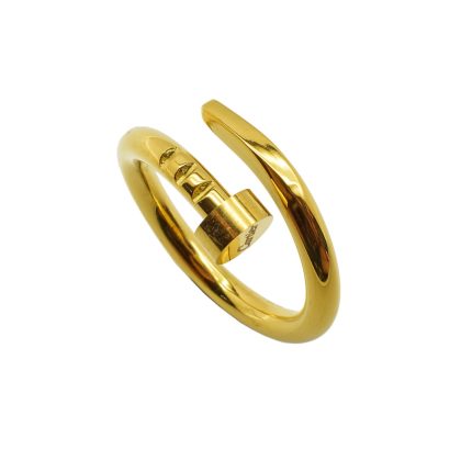 Ατσάλινο γυναικείο δαχτυλίδι σε κίτρινο χρυσό, σχέδιο καρφί