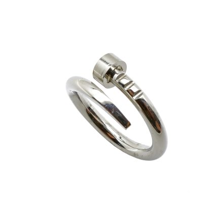 Ατσάλινο γυναικείο δαχτυλίδι σε λευκό χρώμα, σχέδιο καρφί