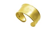 Χειροποίητο χρυσό, 14 καρατίων, φαρδύ γυναικείο δαχτυλίδι, one size