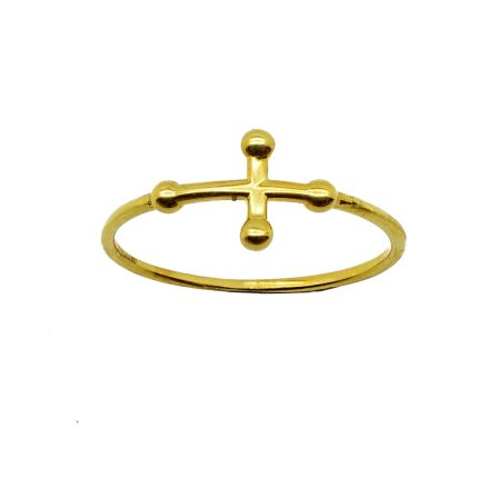 Χρυσό γυναικείο δαχτυλίδι, 9 καρατίων, με σταυρό