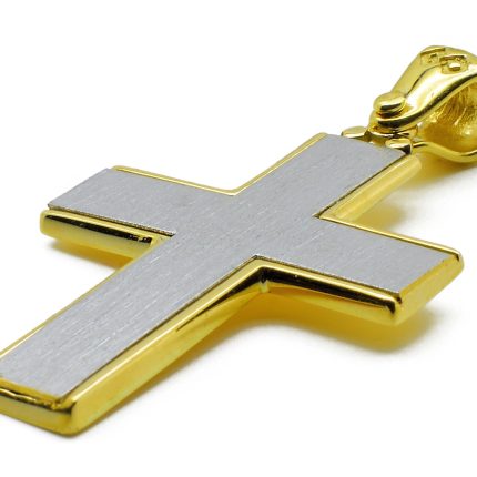 Χρυσός ανδρικός σταυρός, 14 καρατίων, δύο όψεων