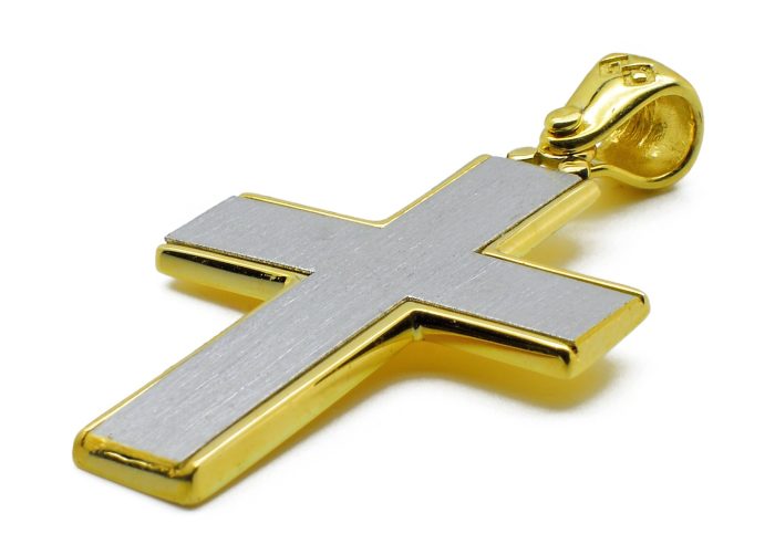 Χρυσός ανδρικός σταυρός, 14 καρατίων, δύο όψεων