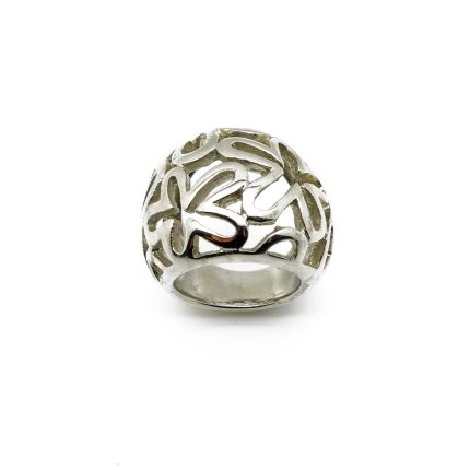 Ατσάλινο γυναικείο εντυπωσιακό δαχτυλίδι με διάτρητες μαργαρίτες