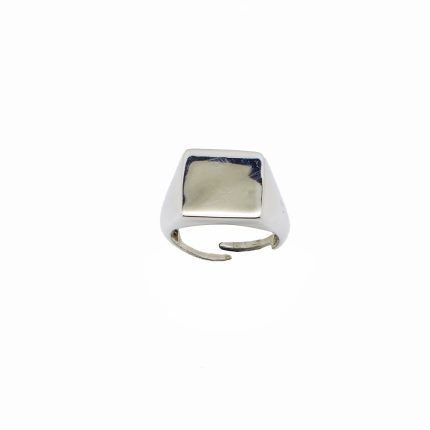 Ασημένιο unisex δαχτυλίδι με λουστράτη λεία επιφάνεια, one size