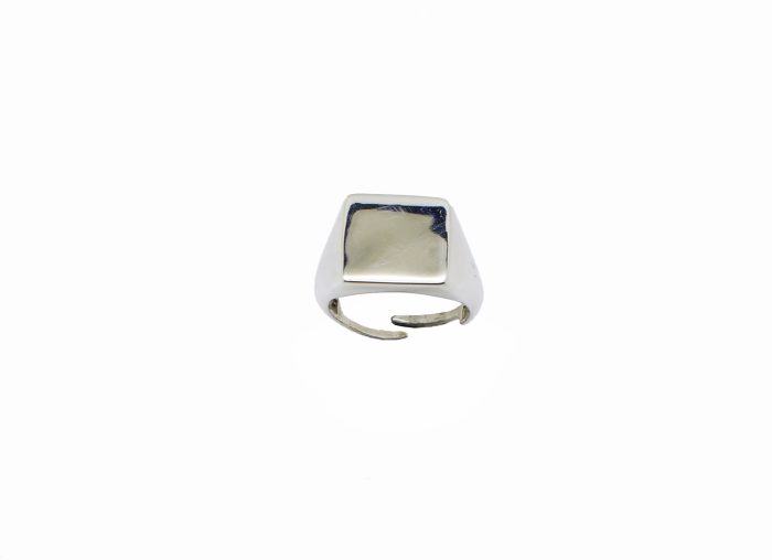 Ασημένιο unisex δαχτυλίδι με λουστράτη λεία επιφάνεια, one size