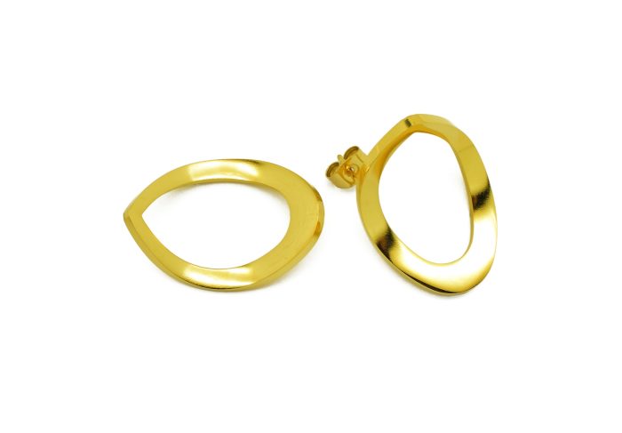 Ατσάλινα γυναικεία σκουλαρίκια σαίτες, σε χρυσό χρώμα