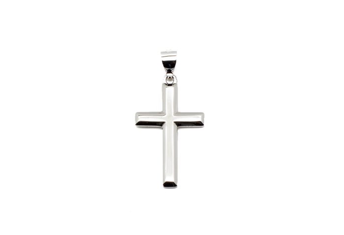 Ασημένιος επιπλατινωμένος unisex μικρός σταυρός
