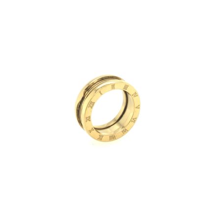 Ατσάλινο γυναικείο δαχτυλίδι, σχέδιο bvlgari, σε χρυσό χρώμα