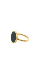 Ατσάλινο γυναικείο δαχτυλίδι, σε χρυσό χρώμα, στολισμένο με μαύρο όνυχα