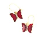 Κρεμαστά σκουλαρίκια με κόκκινες πεταλούδες