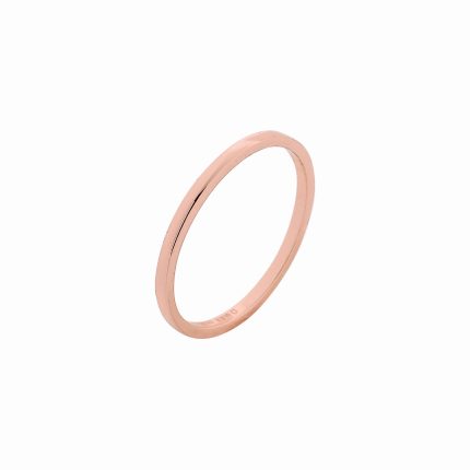 Ασημένιο, 925, ροζ επιχρυσωμένο unisex λεπτό δαχτυλίδι-βεράκι