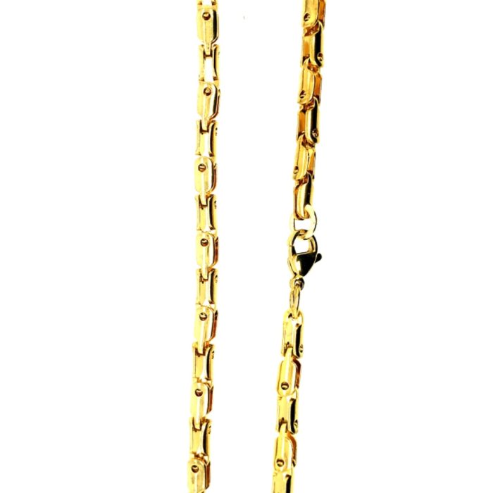 Ατσάλινη unisex αλυσίδα-κολιέ, σε χρυσό χρώμα, μήκους 60 εκατοστών