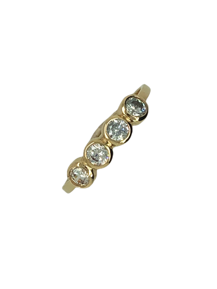 Χρυσό σειρέ δαχτυλίδι, 14 καρατίων, με λευκά ζιργκόν