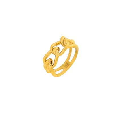 Ατσάλινο δαχτυλίδι, VISETTI, σχέδιο καδένας, σε χρυσό χρώμα