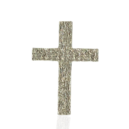 Ασημένιος, 925, επιπλατινωμένος σταυρός με σαγρέ επεξεργασία