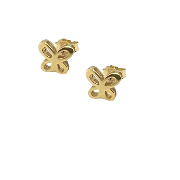 Ασημένια, 925, επιχρυσωμένα σκουλαρίκια σε σχήμα πεταλούδας.
