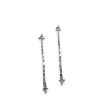 Ασημένια, 925, επιπλατινωμένα κρεμαστά σκουλαρίκια με λευκά ζιργκόν