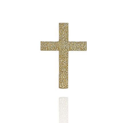 Ασημένιος, 925, επιχρυσωμένος σταυρός με σαγρέ επεξεργασία