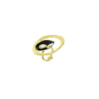 Μπρούντζινο χειροποίητο εντυπωσιακό δαχτυλίδι, one size