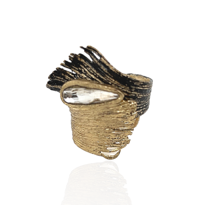 Μπρούντζινο χειροποίητο εντυπωσιακό δαχτυλίδι, one size