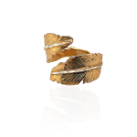 Ασημένιο, 925, επιχρυσωμένο δαχτυλίδι, one size, σχέδιο φτερό