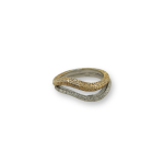 Ασημένιο, 925, δίχρωμο δαχτυλίδι, με σαγρέ επιφάνεια