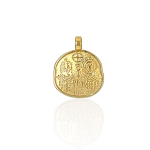 Χρυσό ανάγλυφο Κωνσταντινάτο φλουρί, 14 καρατίων, διπλής όψης