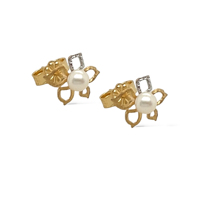 Nina Gold E-shop | Χειροποίητο κόσμημα, Πύργος Ηλείας Χειροποίητα χρυσά σκουλαρίκια, 14 καρατίων, σε σχήμα λουλουδιού