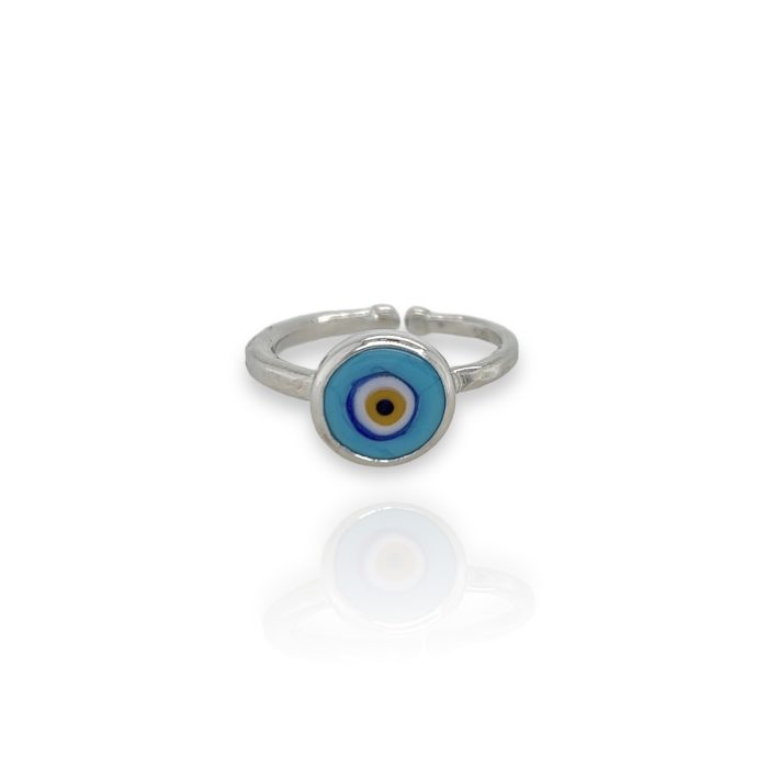 Nina Gold E-shop | Χειροποίητο κόσμημα, Πύργος Ηλείας Ασημένιο, 925, επιπλατινωμένο δαχτυλίδι, one size, με μάτι