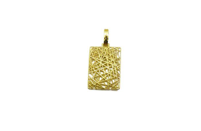 Nina Gold E-shop | Χειροποίητο κόσμημα, Πύργος Ηλείας Unisex χρυσή πλακέτα, διπλής όψης, 14 καρατίων