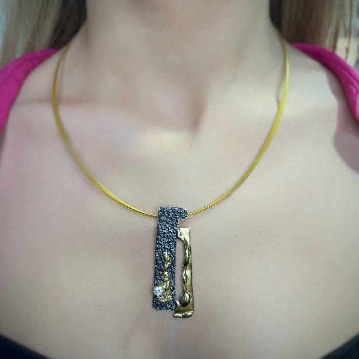 Nina Gold E-shop | Χειροποίητο κόσμημα, Πύργος Ηλείας Χειροποίητο ασημένιο, 925, κολιέ με βέργα