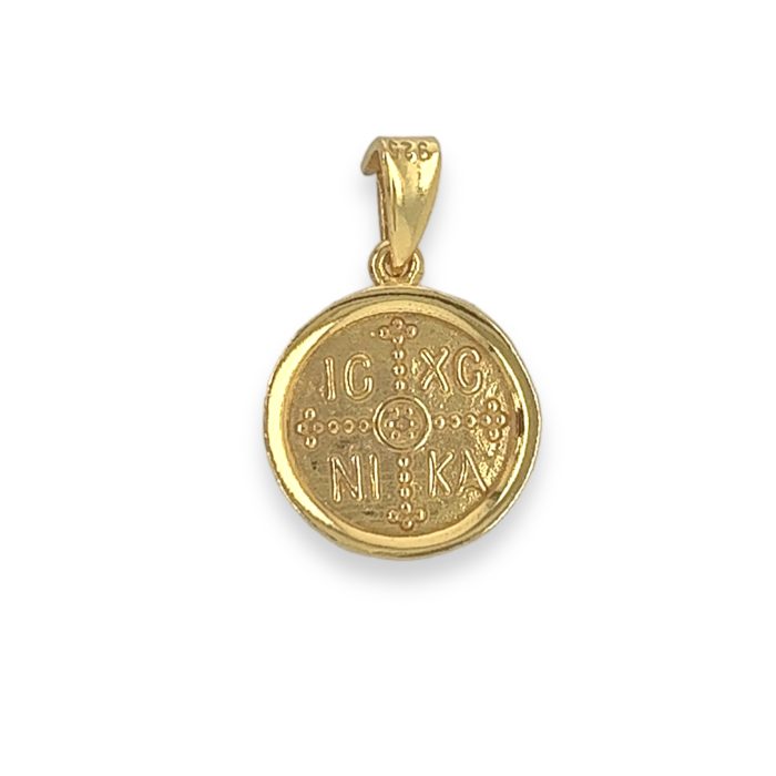 Nina Gold E-shop | Χειροποίητο κόσμημα, Πύργος Ηλείας Ασημένιο, 925, επιχρυσωμένο κωνσταντινάτο, διπλής όψης