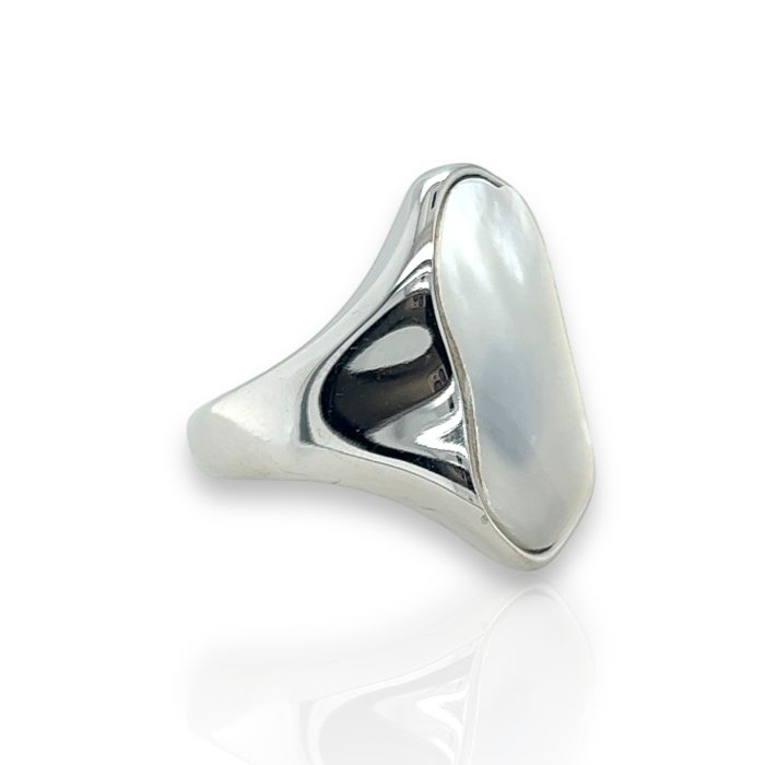 Nina Gold E-shop | Χειροποίητο κόσμημα, Πύργος Ηλείας Ατσάλινο unisex δαχτυλίδι με φίλντισι σε ασημί χρώμα με ακανόνιστο σχέδιο, No 53, 54, 55