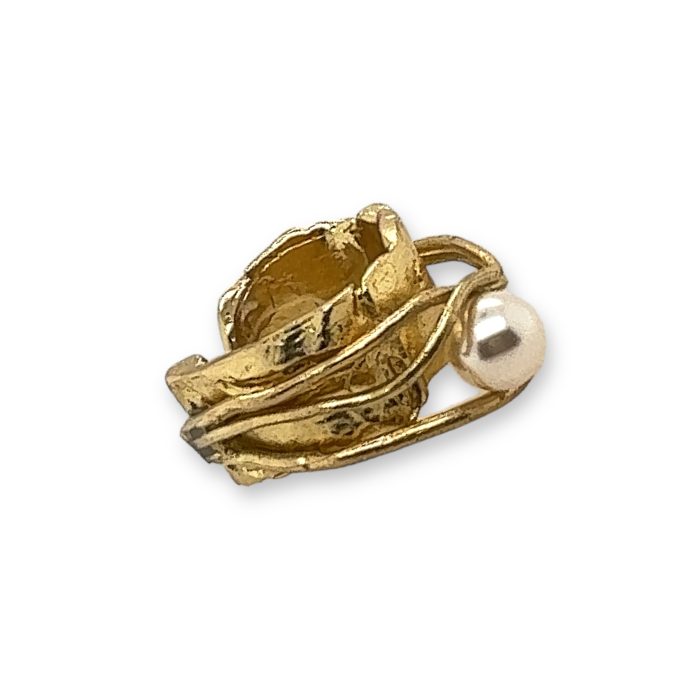 Nina Gold E-shop | Χειροποίητο κόσμημα, Πύργος Ηλείας Μπρούντζινο χειροποίητο, εντυπωσιακό δαχτυλίδι, one size, με πέρλα