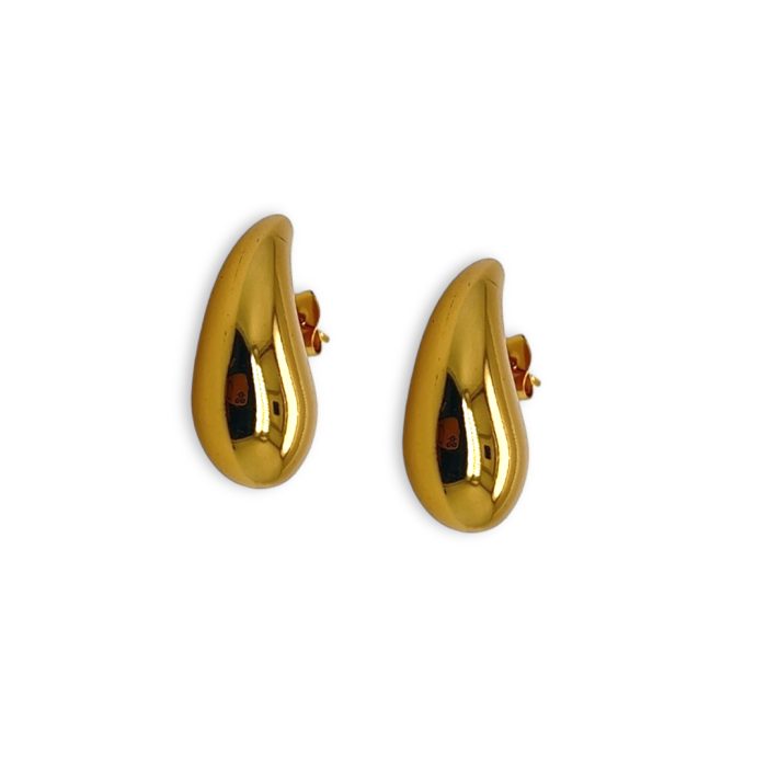 Nina Gold E-shop | Χειροποίητο κόσμημα, Πύργος Ηλείας Ατσάλινα σκουλαρίκια, σταγόνες, σε χρυσό χρώμα