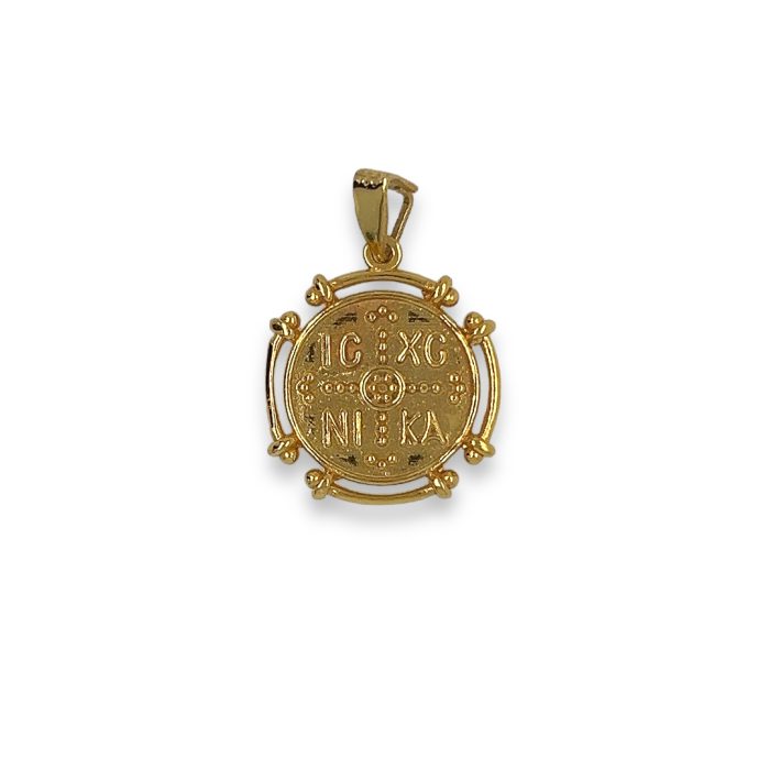Nina Gold E-shop | Χειροποίητο κόσμημα, Πύργος Ηλείας Ασημένιο, 925, επιχρυσωμένο κωνσταντινάτο, διπλής όψης