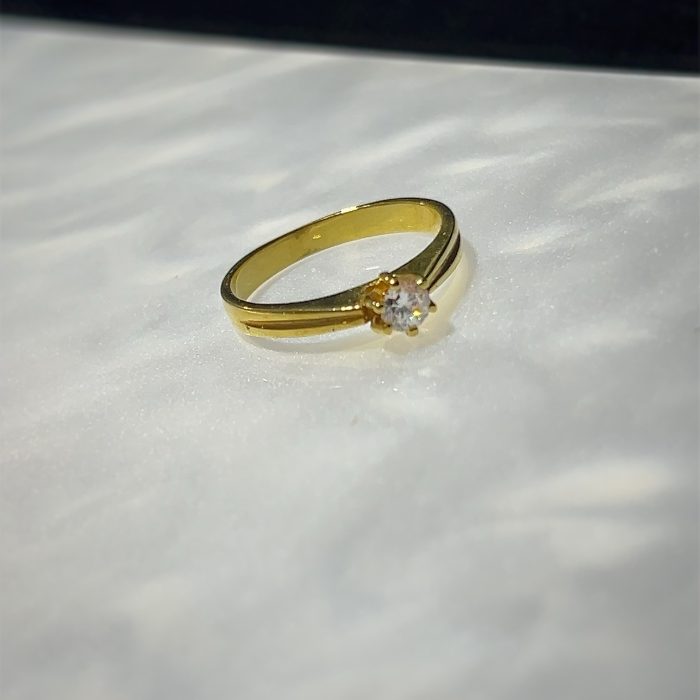 Nina Gold E-shop | Χειροποίητο κόσμημα, Πύργος Ηλείας Χρυσό, 14 καρατίων, μονόπετρο δαχτυλίδι με ζιργκόν, No 55