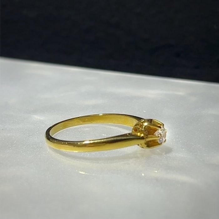 Nina Gold E-shop | Χειροποίητο κόσμημα, Πύργος Ηλείας Χρυσό, 14 καρατίων, μονόπετρο δαχτυλίδι με ζιργκόν, No 53