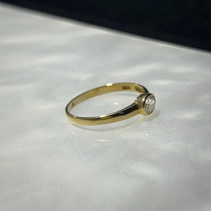 Nina Gold E-shop | Χειροποίητο κόσμημα, Πύργος Ηλείας Χρυσό, 14 καρατίων, μονόπετρο δαχτυλίδι με ζιργκόν, No 54