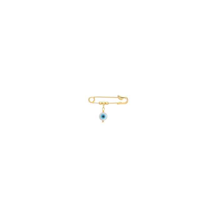 Nina Gold E-shop | Χειροποίητο κόσμημα, Πύργος Ηλείας Ασημένια, 925, επιχρυσωμένη παραμάνα, με φιλντισένιο μάτι